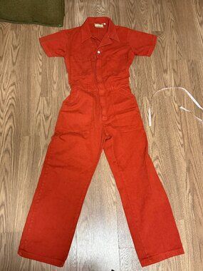 Big Bud Press Short Sleeve Red Jumpsuit Size M